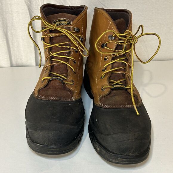 Wolverine W05698 Swampmonster Mens 13EW Boots Steel Toe Lace Up Leather Brown